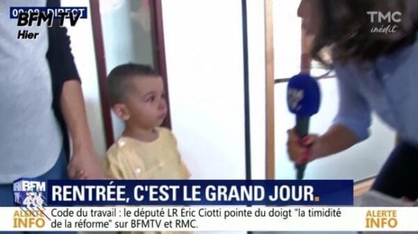 Une reporter de BFM TV terrorise un enfant !!!