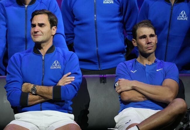 Roger Federer et Rafael nadal en larmes
