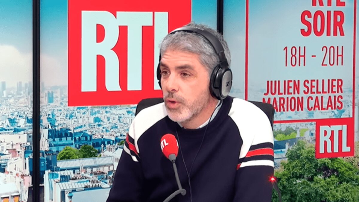 Romain Verley pendant son interview chez RTL le jeudi 9 février