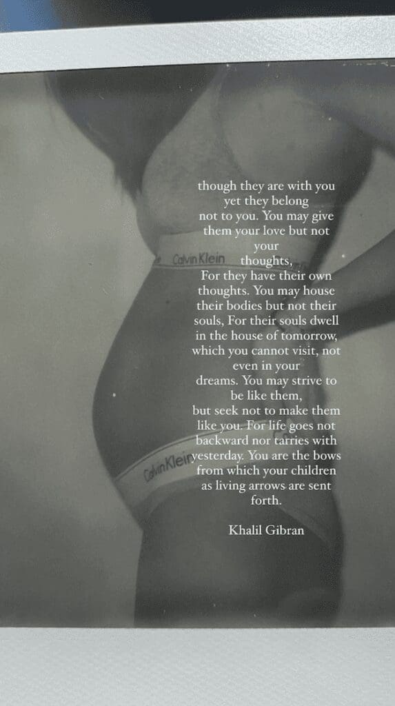 La Magnifique Déclaration De La Jeune Maman Dans Sa Store Instagram