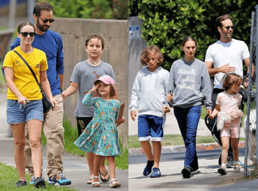 Benjamin Millepied, Natalie Portman, Et Leurs Enfants Aleph Et Amalia