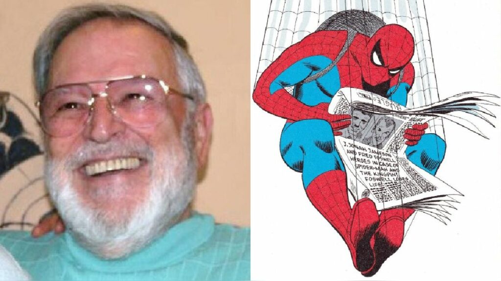 Le célèbre Spider man et son créateur John Romita Sr.