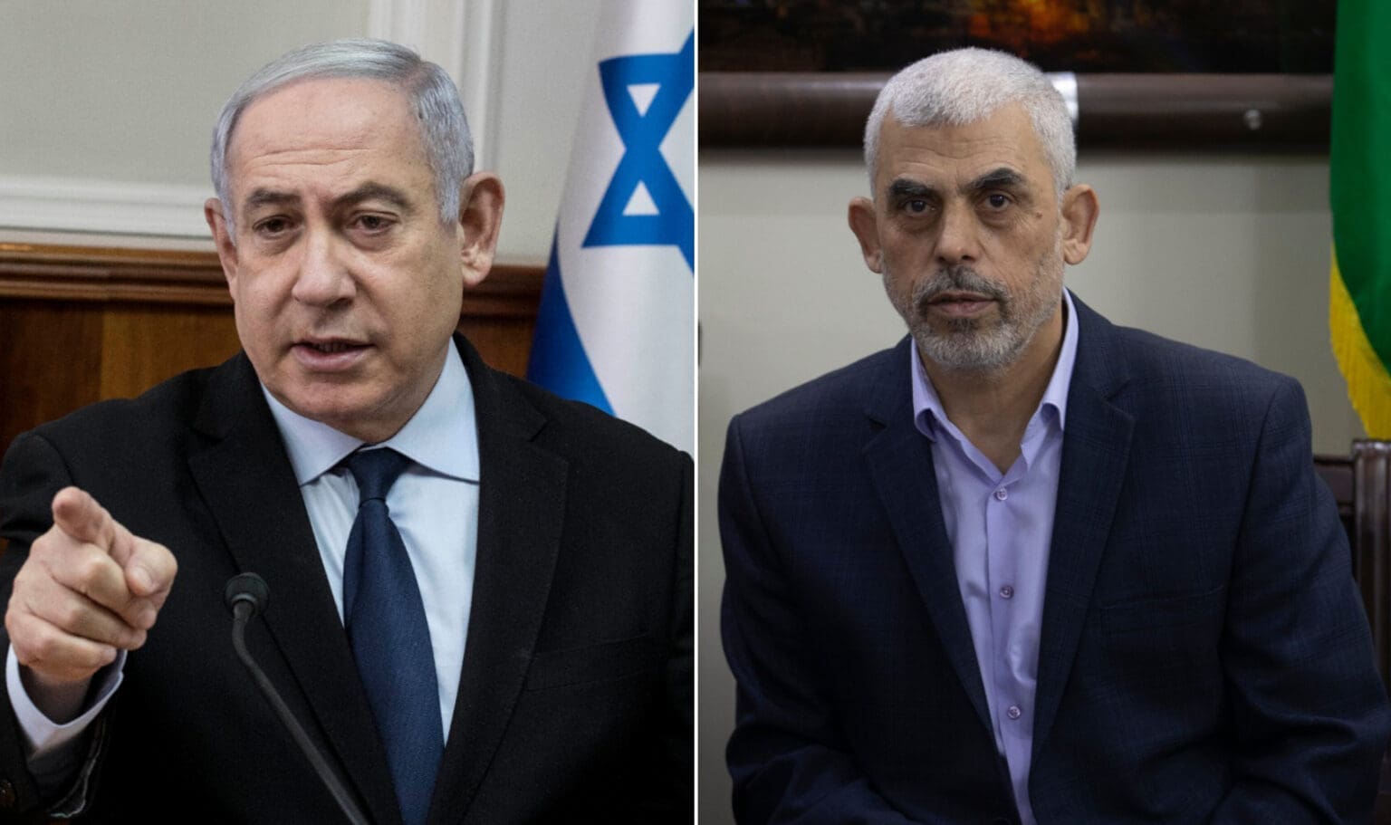 Benjamin Netanyahu et Yahya Sinwar