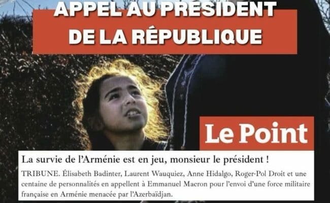 "Sauvez l'Arménie", une centaine de personnalités en appel à Emmanuel Macron