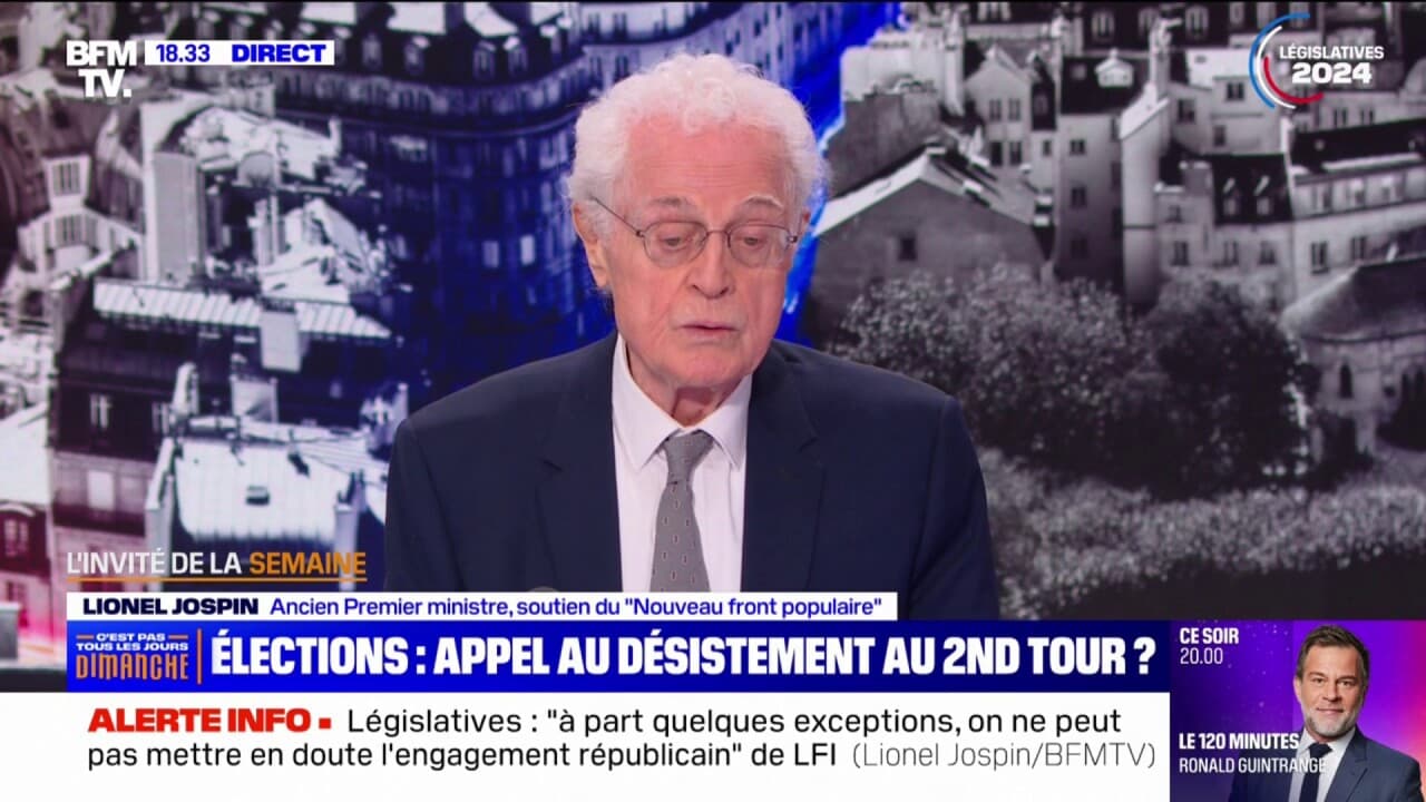 Lionel Jospin considère LFI républicain « À part quelques exceptions »