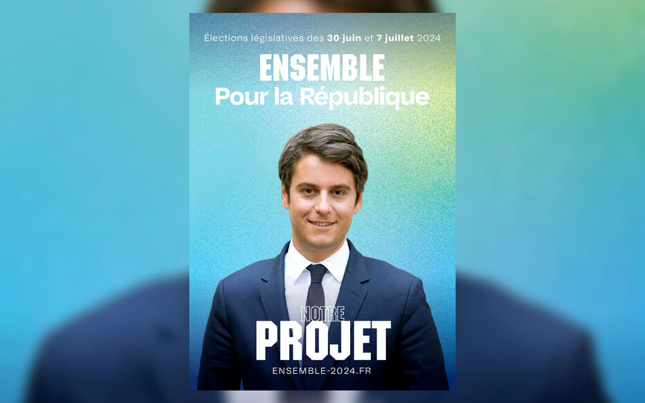 Gabriel Attal privilégié sur les affiches électorales de Renaissance et Macron effacé