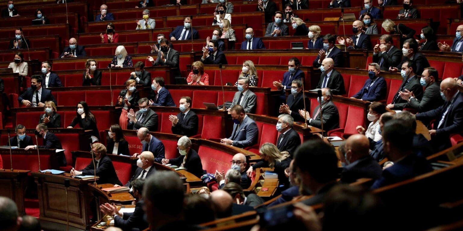 Debate and vote at the French Parliament on measures to push back a third wave of COVID-19 infections