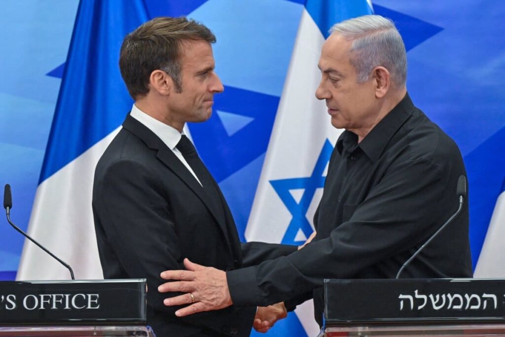 French President Macron meets Israeli Prime Minister Netanyahu