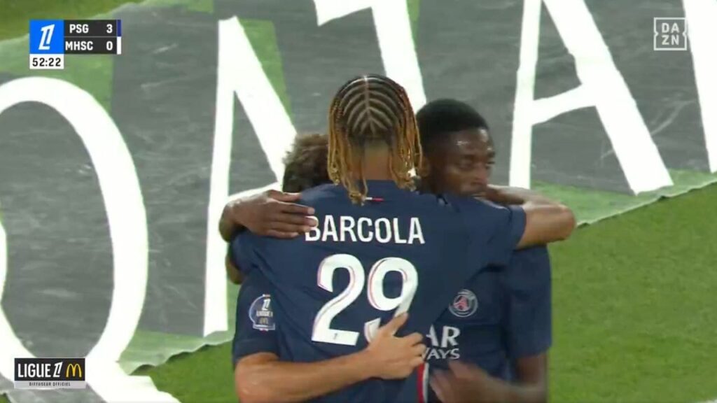 Barcola PSG Montpellier 6-0