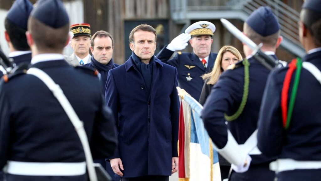 French President Emmanuel Macron&rsquo;s New Year address to the French Army, at the Mont-de-Marsan air base