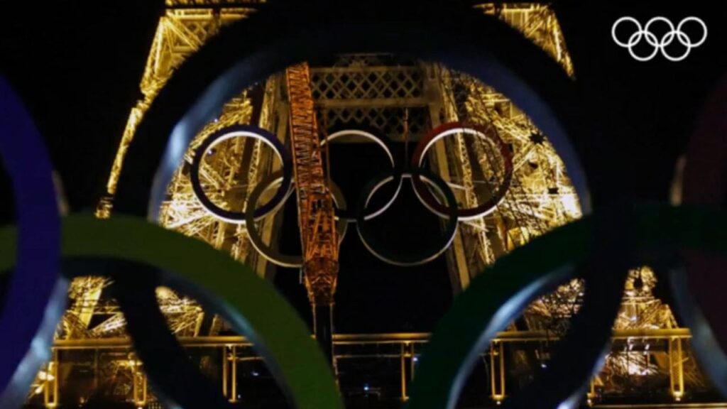 Anneaux olympiques Tour Eiffel