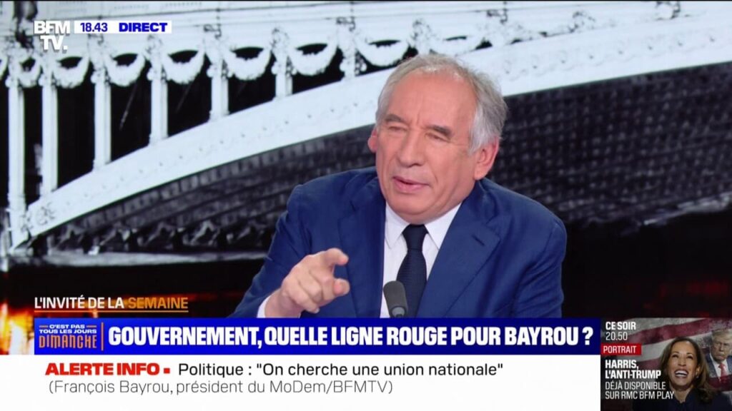 François Bayrou plaide pour un renouvellement complet du gouvernement et met en garde contre une « Mainmise » de LR