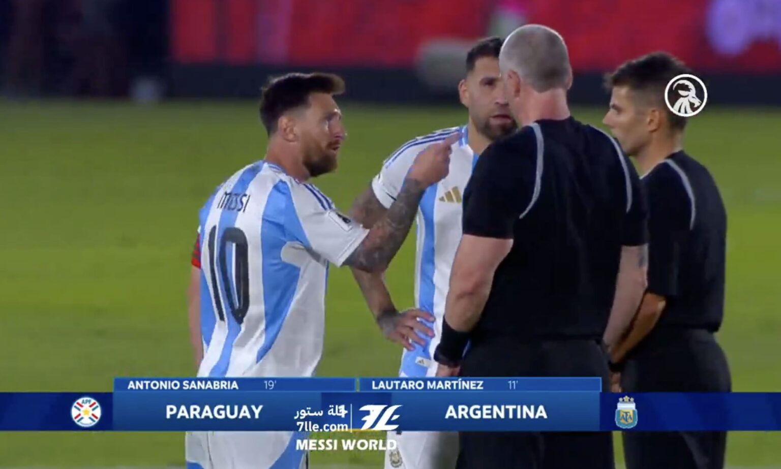 Messi arbitre Paraguay Argentine