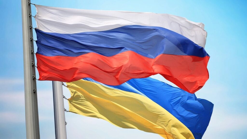 Flag of Russia and Ukraine