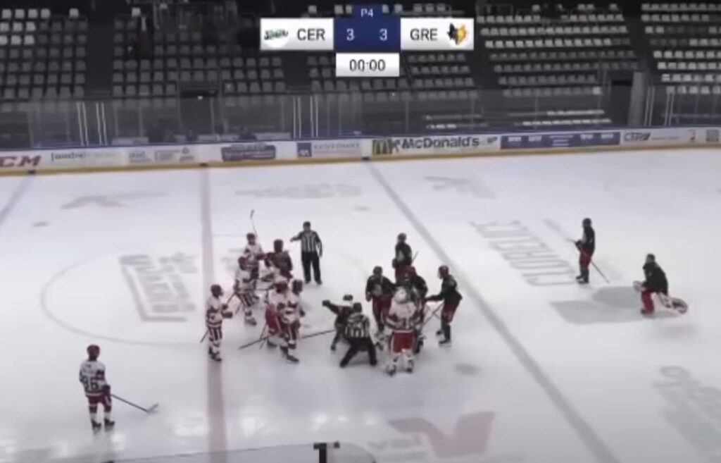Bagarre contre un arbitre Cergy Grenoble hockey