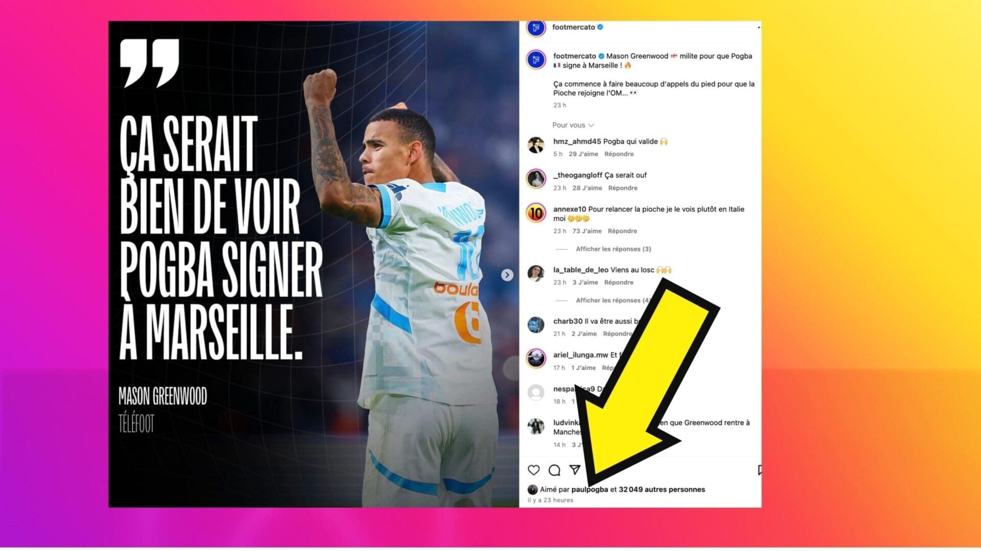 Mercato – Paul Pogba valide les propos de Mason Greenwood sur sa venue à Marseille !