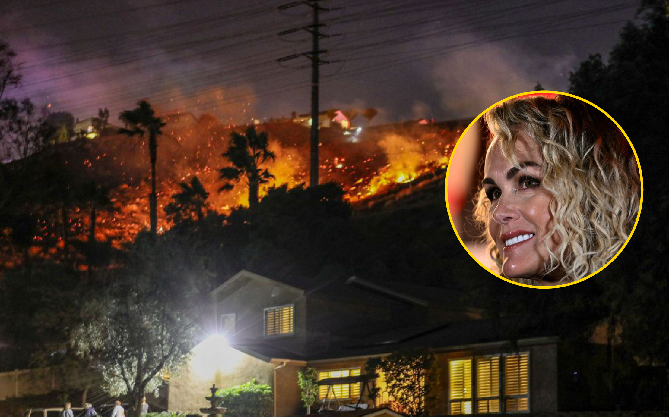 Laeticia Hallyday, Los Angeles, incendie