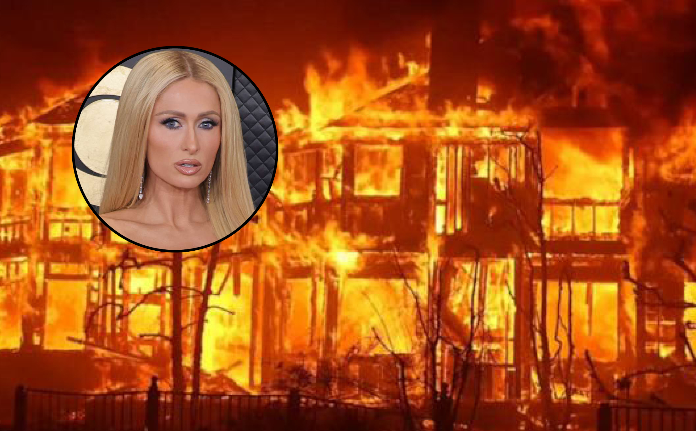 Paris Hilton, Los Angeles, incendie, fire