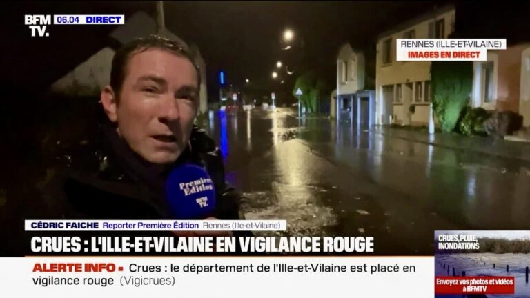 Alerte inondations: l’Ile-et-Vilaine passe en vigilance rouge. Huit autres départements en vigilance orange