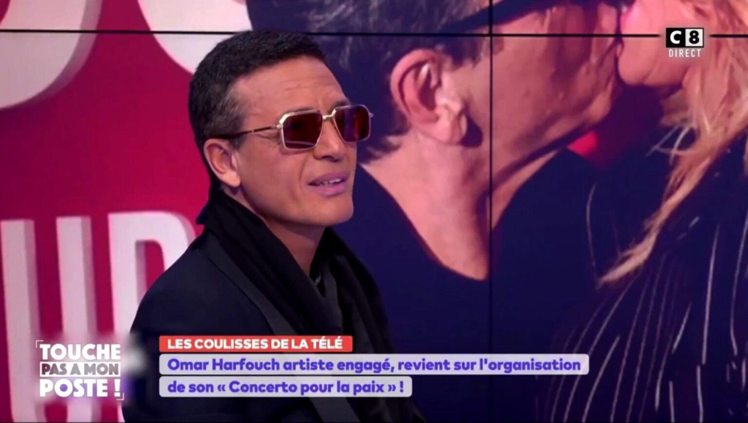Omar Harfouch TPMP! Cyril Hanouna C8 Adriana Karembeu Marc Lavoine bisou concerto pour la paix paris