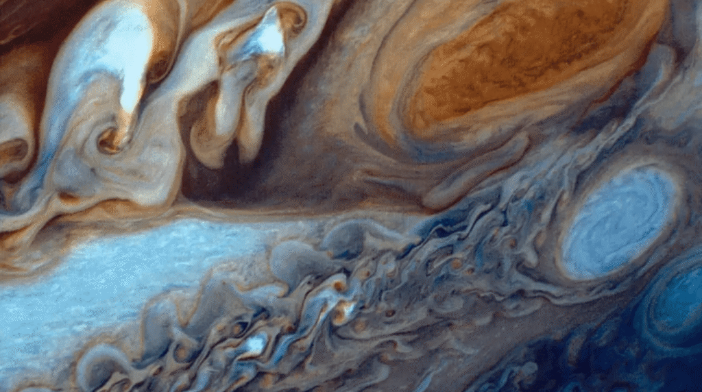Une enorme tempete sur Jupiter est un exemple de flux turbulent NASA