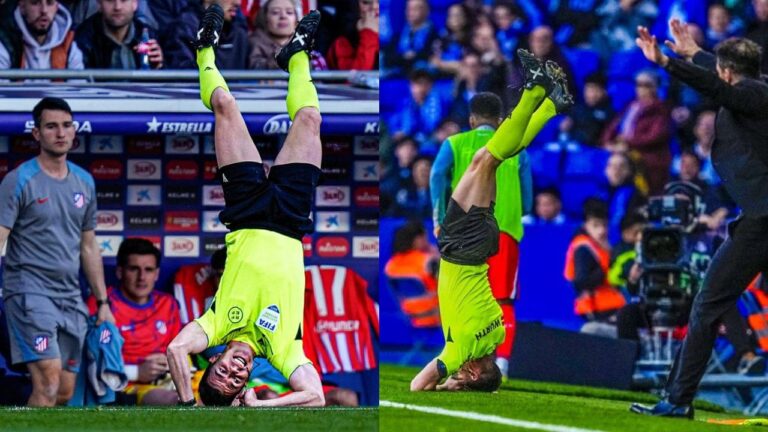 L'image du week-end : l'arbitre d'Espanyol-Atletico de Madrid rebondit sur la tête !