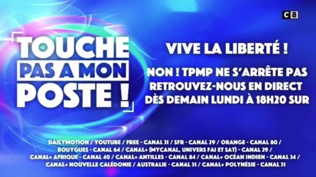 Revivez les dernières secondes de C8 et NRJ12, qui ont cessé d'émettre hier soir, tuées par l’Arcom et le Conseil d’État