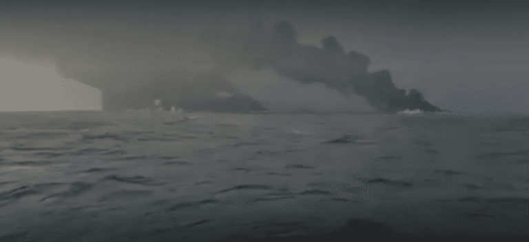 Collision entre un pétrolier et un cargo en mer du Nord