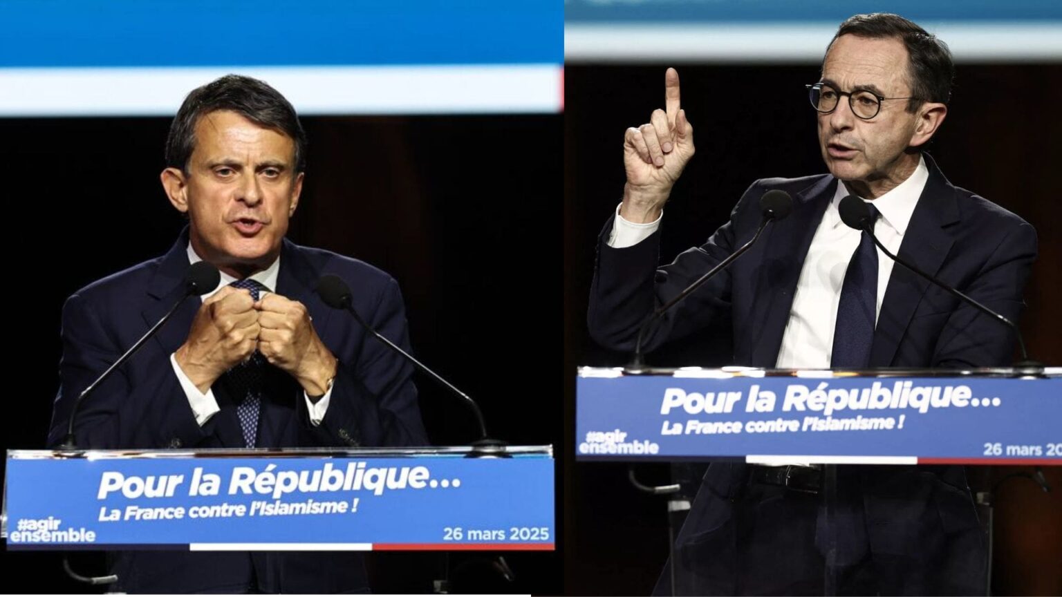 Retailleau et Valls sonnent la mobilisation contre l’islamisme et LFI
