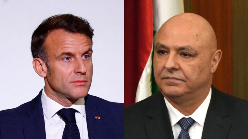 Emmanuel Macron et Joseph Aoun-1