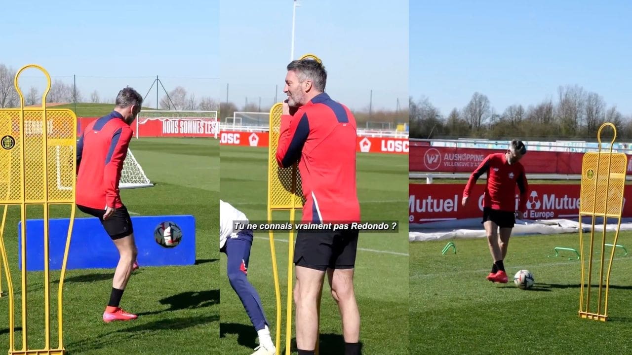 En mode "Redondo", le président de Lille Olivier Létang prend part à un entraînement... et il impressionne