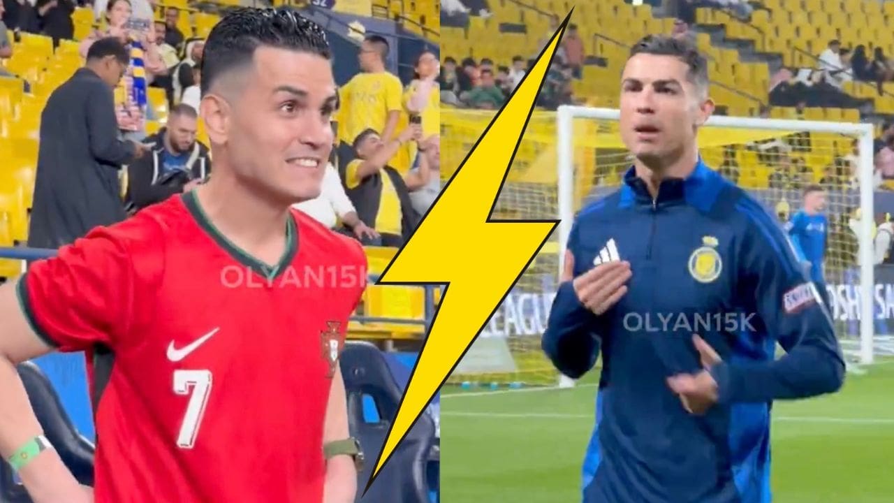 «Tu ne me ressembles pas!»: Cristiano Ronaldo réagit à la présence d'un sosie en bord terrain