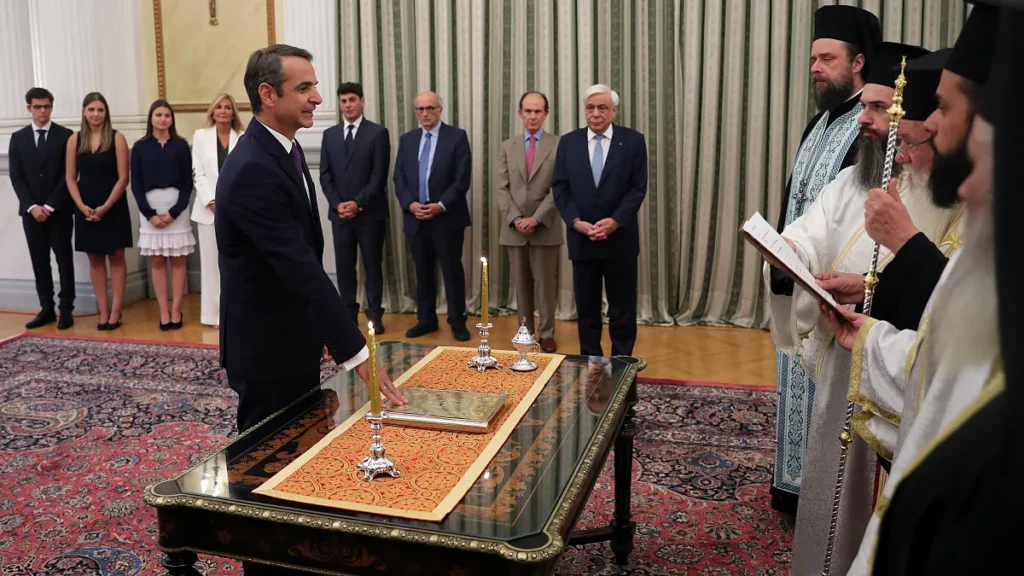 Swearing-in ceremony for new cabinet members in Greece's government