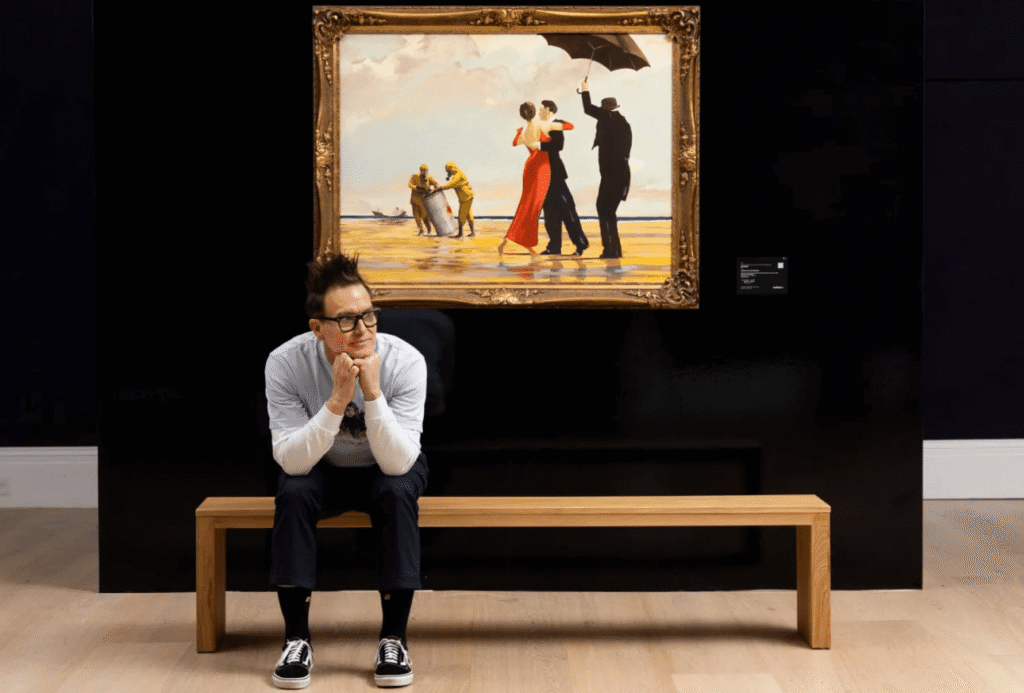 &lsquo;une œuvre raremontrant la satire de Banksypour 4 millions de livres sterling