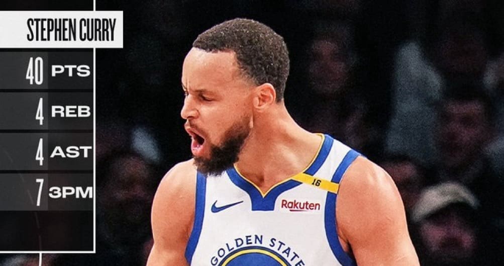 NBA - Stephen Curry en mode GOAT face aux Nets