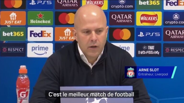 "Le meilleur match auquel j'ai participé" : Arne Slot (Liverpool) fan du PSG