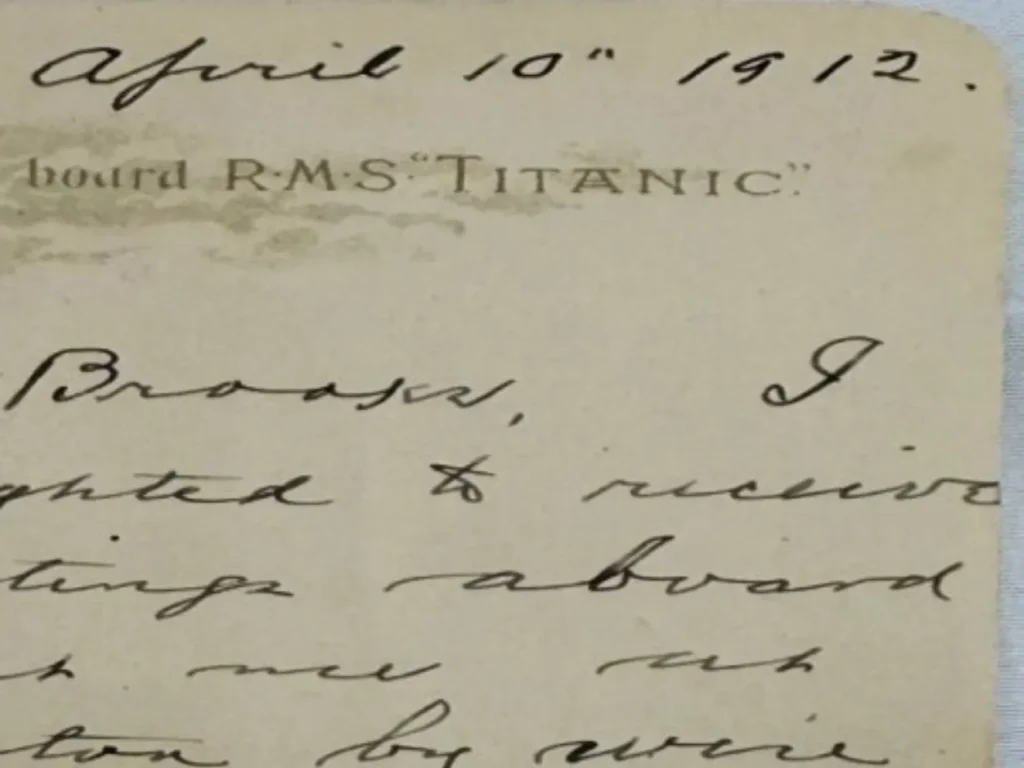Une lettre d’un survivant du « Titanic » vendue pour 400 000 dollars