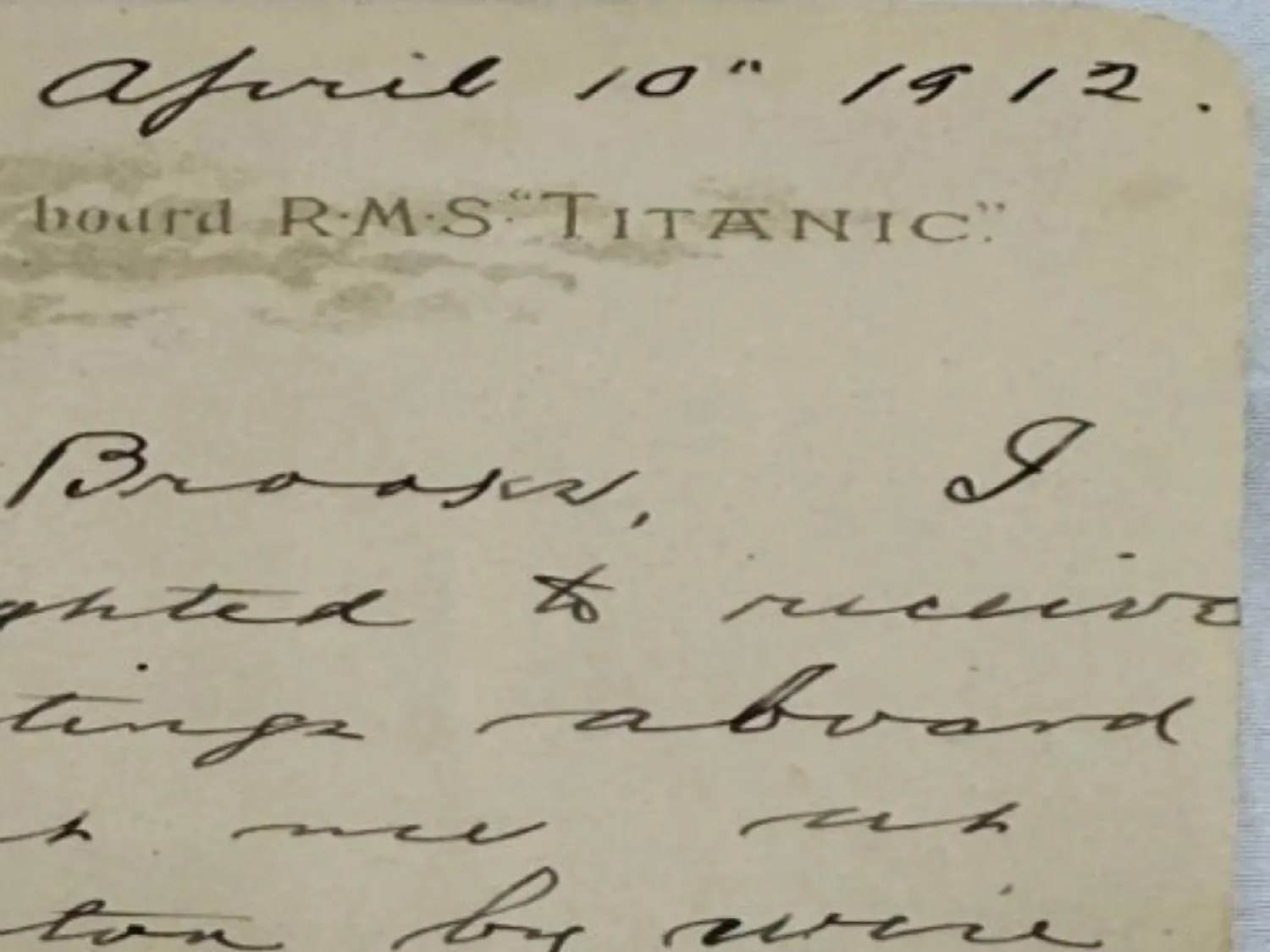 Une lettre d’un survivant du « Titanic » vendue pour 400 000 dollars
