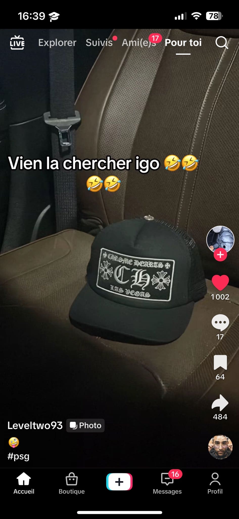 — Casquette Volée Pendant La Fête De La Qualification Du Psg En Finale : Le Joueur Du Bayern Sacha Boey Nargué Sur Tiktok