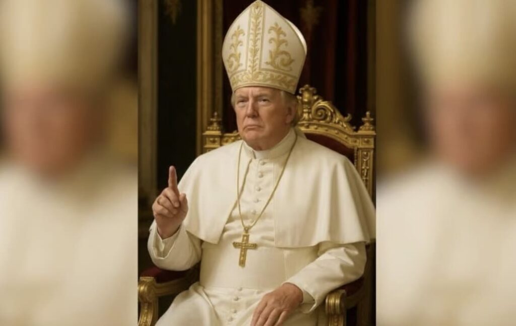 Donald Trump publie une image de lui en tenue papale avant le conclave