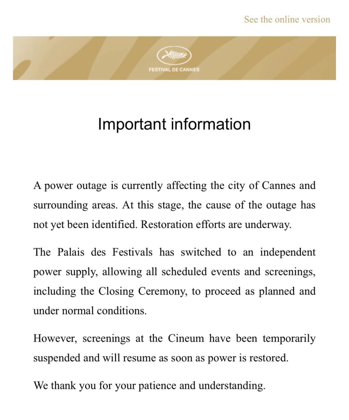 Cannes – À Quelques Heures De La Clôture Du Festival — Un Final Mouvementé Pour Une Édition Déjà Politisée Cannes – À Quelques Heures De La Clôture Du Festival — Un Final Mouvementé Pour Une Édition Déjà Politisée