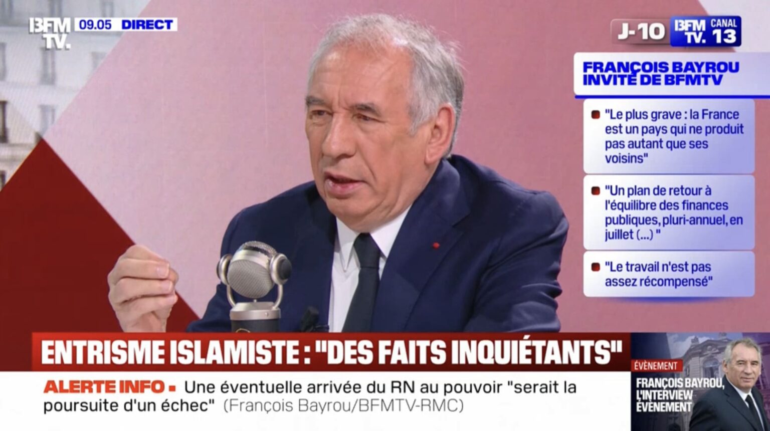 François Bayrou sur BFMTV: «On va demander un effort à tous les Français»