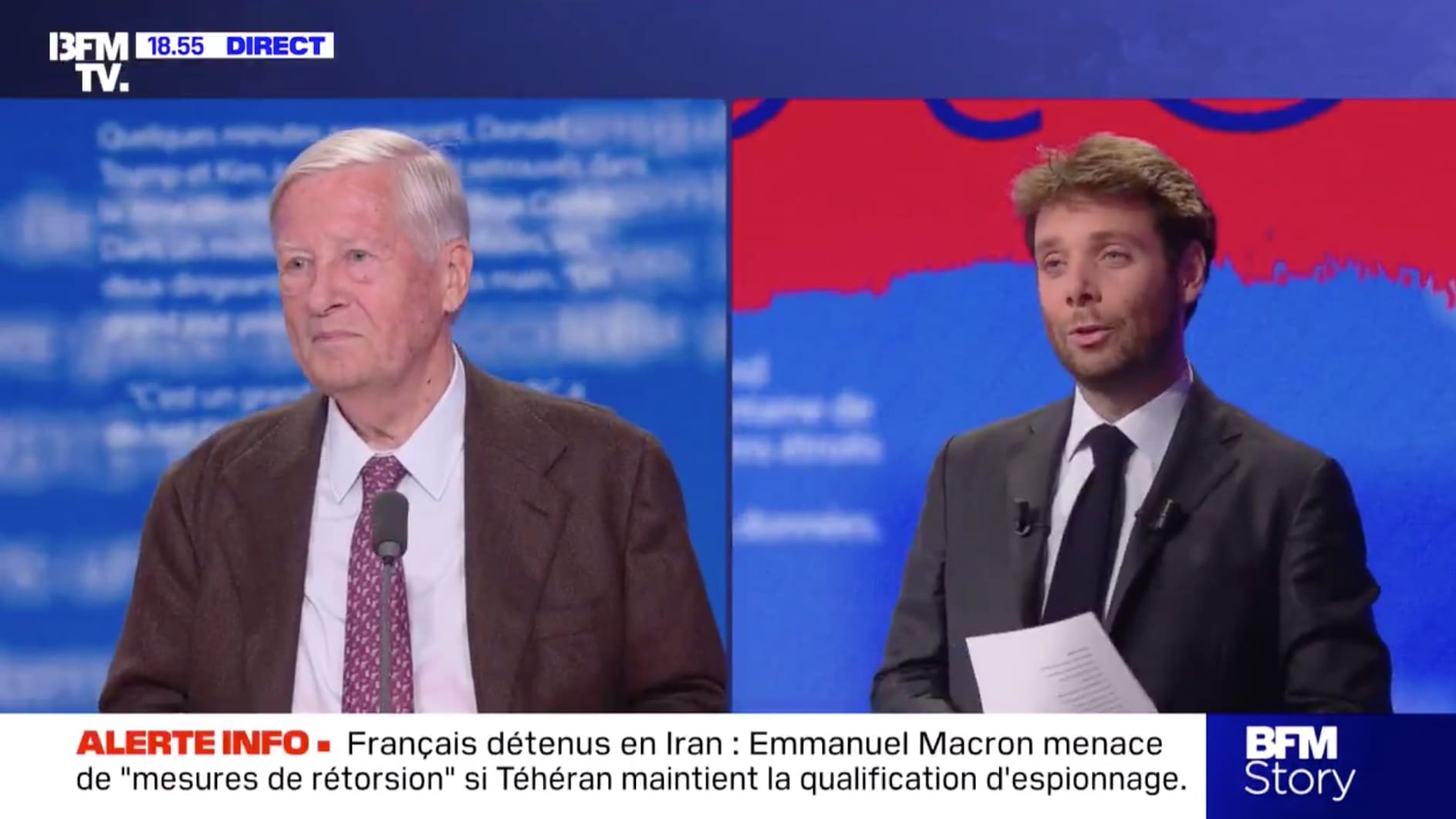VIDÉO - Alain Duhamel fait ses ‘adieux’ sur BFMTV, salué par son neveu Benjamin Duhamel