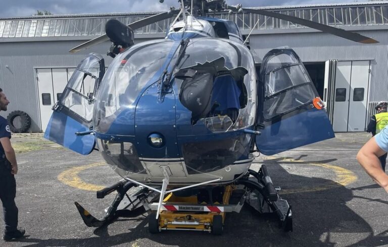 Insolite – Un hélicoptère de la gendarmerie percuté par une buse dans les Pyrénées, le pilote sauve les passagers