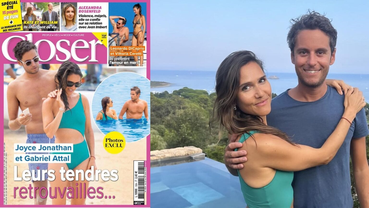 Séparé de Stéphane Séjourné, Gabriel Attal en vacance en Corse avec son ex Joyce Jonathan (couverture Closer)