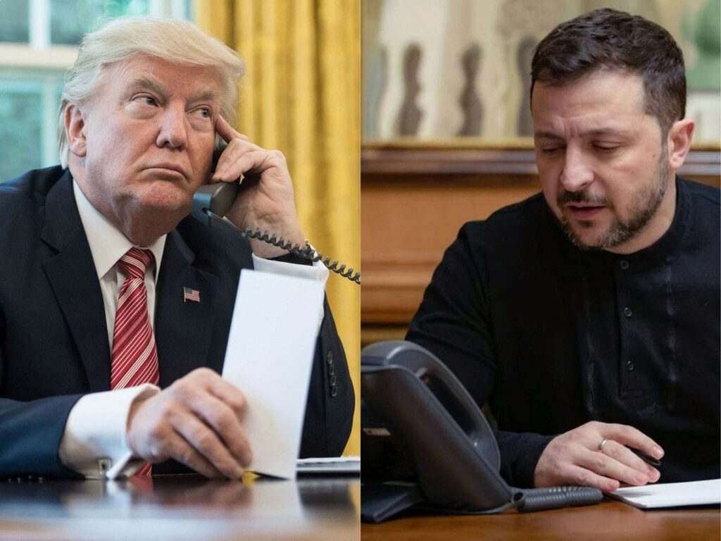 Zelensky et Trump en pleine conversation téléphonique, sur fond de tensions diplomatiques intenses