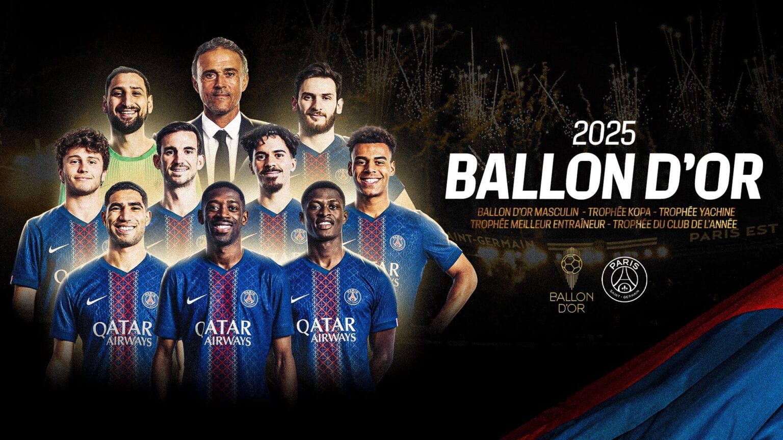 Ballon d’Or 2025: le PSG brille avec 9 joueurs nommés, record absolu