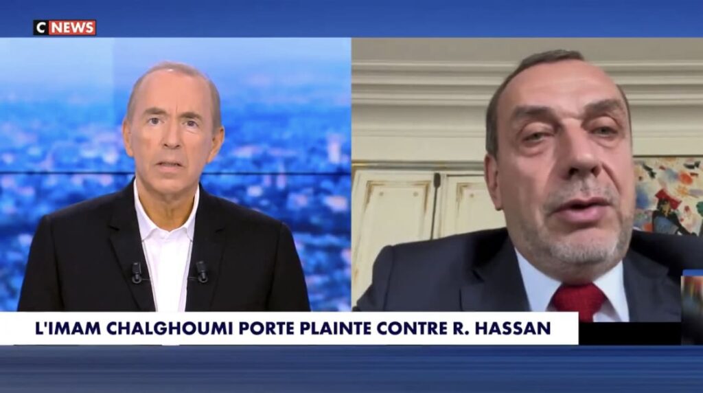«Rima Hassan risque jusqu’à 15 ans de prison» : l’avocat de l’imam Chalghoumi hausse le ton dans Morandini Live sur CNews. (Capture d’écran CNews)