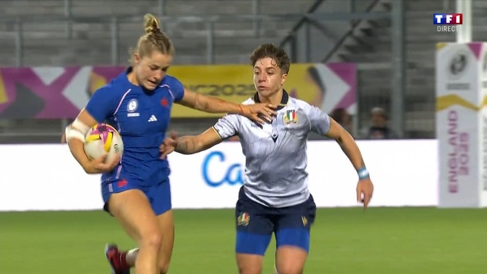 Mondial de rugby : les Bleues frappent fort avec un 24-0 contre l’Italie mais laissent des doutes (capture d'ecran TF1)