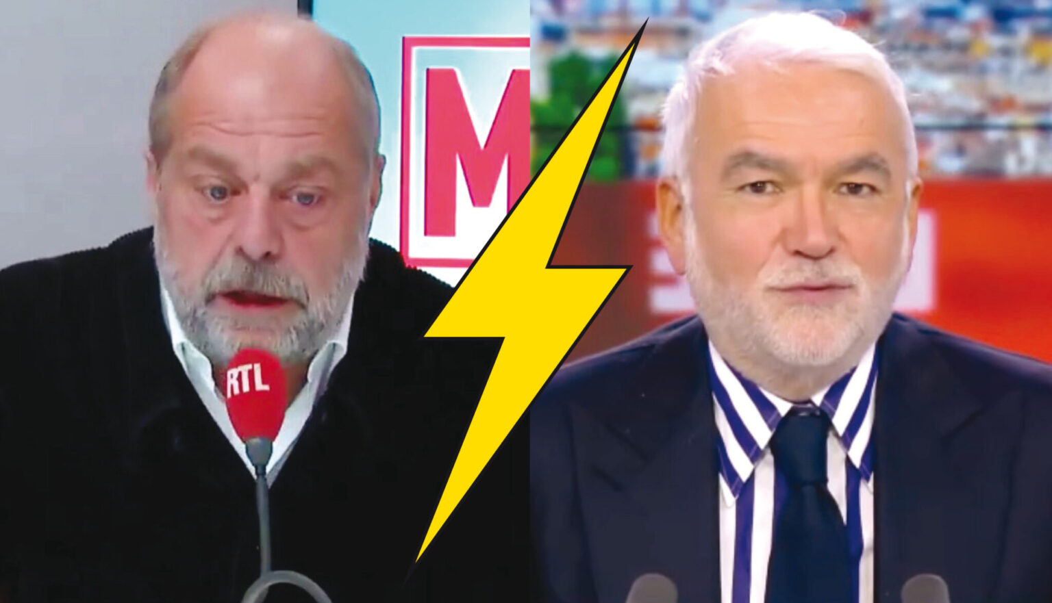 VIDÉO - Éric Dupond-Moretti étrille CNews: "Pascal Praud fait appel aux 4-5 fachos autour de lui, qui sont grassement payés pour confirmer ses propos." (RTL, CNews, DR)